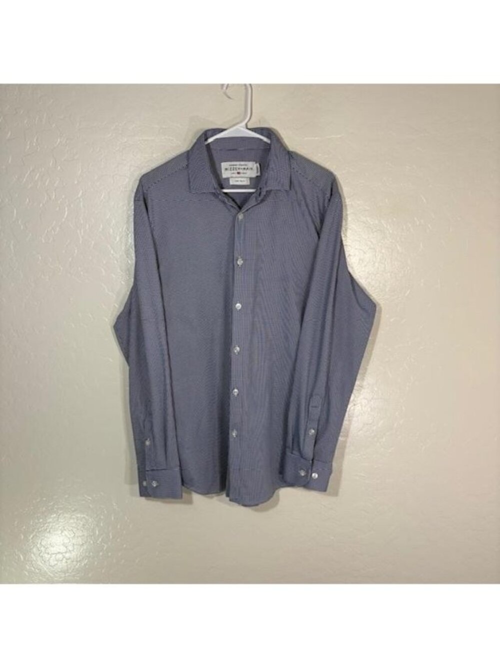 Mizzen+Main Shirt Mens Large Blue Gingham Trim Fit Spinnaker Made USA Dress